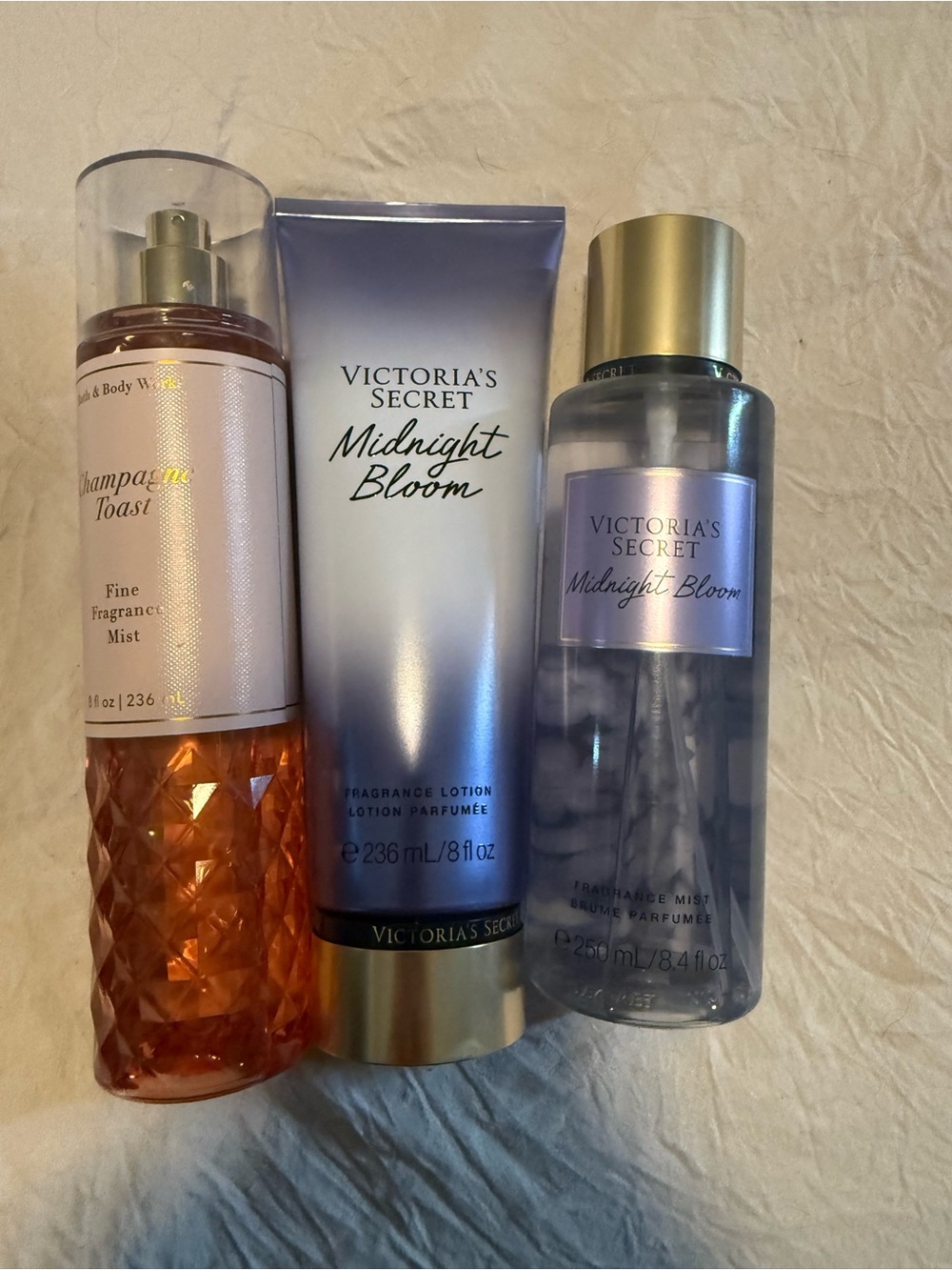 Victoria Secret and Bath & Body Works body mist and lotion